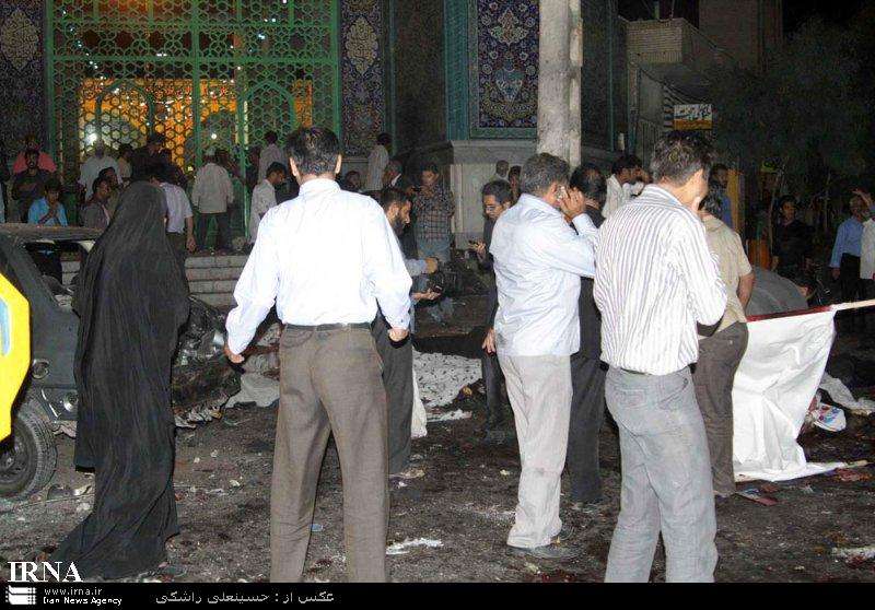 بوابة المسجد الجامع في مدينة زاهدان بعد الإعتداء الإرهابي (ارنا)