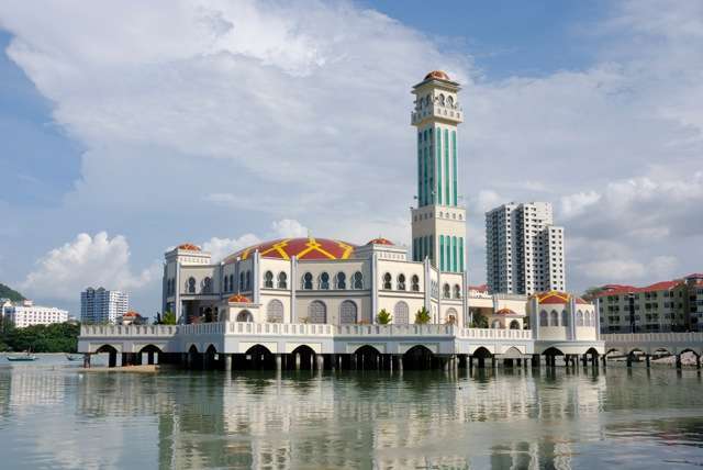 The Floating Mosque of Tanjung Bungah, in Penang, Malaysia