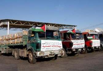 الهيئة الخيرية الاردنية الهاشمية تسير قافلة مساعدات الى غزة