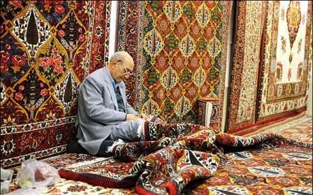 Traditional carpet bazaar in Isfahan Province, Central Iran
