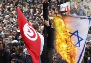 تظاهرات مردم تونس علیه رژیم اشغالگر قدس