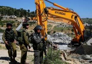 رژیم صهیونیستی درپی تخریب ساختمان های مسکونی فلسطینیان در الخلیل