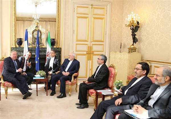 دیدار ظریف با رئیس مجلس سنای فرانسه