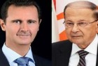الرئيس الاسد يهنئ ميشال عون لانتخابه رئيسا للبنان