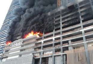 حريق في احد ابراج دبي
