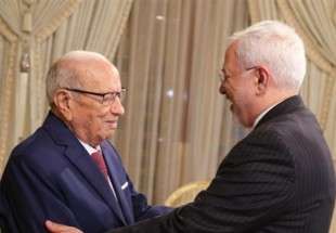 Zarif warmly welcomed by Tunisian president