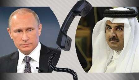 اتصال هاتفي بين الرئيس بوتين وأمير قطر تميم بن حمد