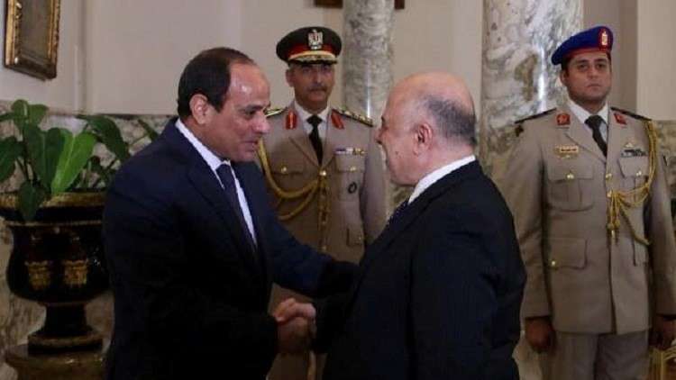 السيسي يؤكد للعبادي دعم مصر لوحدة أراضي العراق