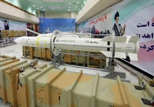 Upgraded Sayyad-3 air-defence missiles on display during an inauguration of a production line at an undisclosed location in Iran on 22 July 2017