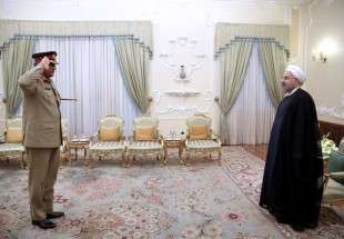 الرئيس روحاني يستقبل رئيس اركان الجيش الباكستاني