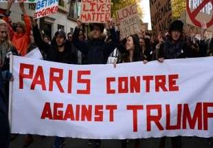 تظاهرات مردم فرانسه در اعتراض به تصميم ترامپ
