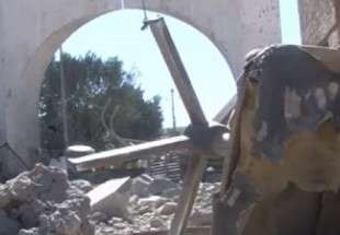 الصورة: لقصف سابق لطيران العدوان استهدف مبنى التلفزيون في الثامن من ديسمبر الماضي.