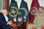 ظريف يبحث مع قائد الجيش الباكستاني مكافحة الارهاب ومشاكل المنطقة