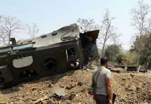بھارتی فوج کی ’بم پروف‘ گاڑی ایم پی وی کو بارودی سرنگ سے اڑا دیا گیا