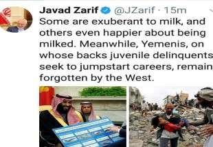 مغربی ممالک نے یمنی عوام کو فراموش کردیا:جواد ظریف