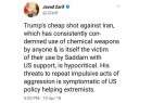 ظريف: تهديدات ترامب الإستفزازية رسالة دعم للمتطرفين