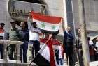خروج کامل عناصر تروریست از جنوب دمشق/ جشن و پایکوبی مردم با برافراشته شدن پرچم سوریه در مناطق آزاد شده