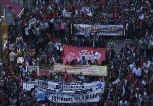 ​تظاهرات گسترده مردم استانبول علیه جنایات رژیم صهیونیستی