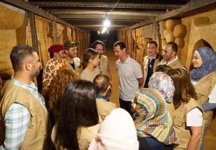 الرئيس الأسد يزور نفقاً سابقاً للارهاب جرى تحويله لمكان فني