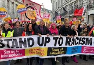 لندن میں بڑھتی ہوئی نسل پرستی اور نفرت کے خلاف مظاہرے
