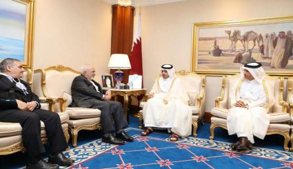 ظريف يجتمع اليوم  رئيس الوزراء القطري و بحث معه العلاقات الثنائية