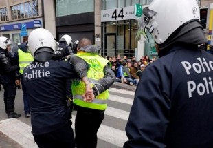 پلیس بروکسل ۵۰ معترض را دستگیر کرد