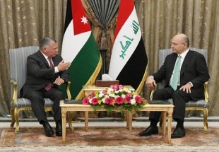 تاکید بر برقراری صلح و ثبات منطقه ای در دیدار رئیس جمهور عراق با پادشاه اردن
