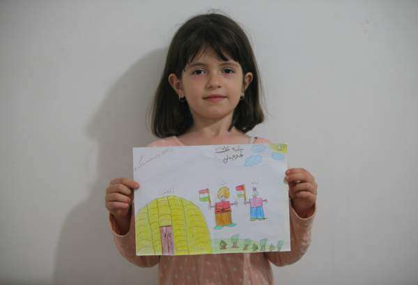 تصویر| نقاشی برگزیده دختربچه اهل سنت با موضوع وحدت
