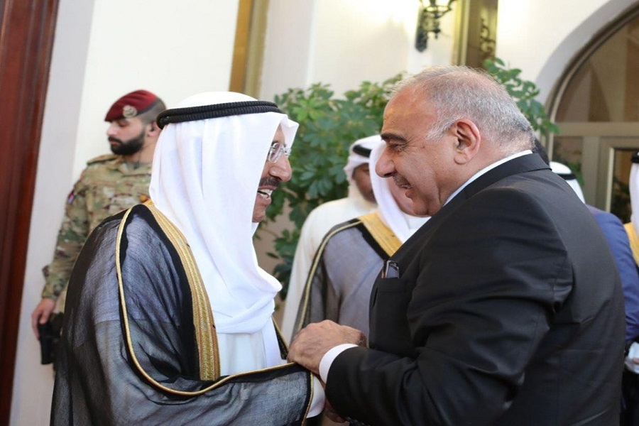عادل عبد المهدي بحث مع أمير الكويت المستجدات الاقليمية والدولية