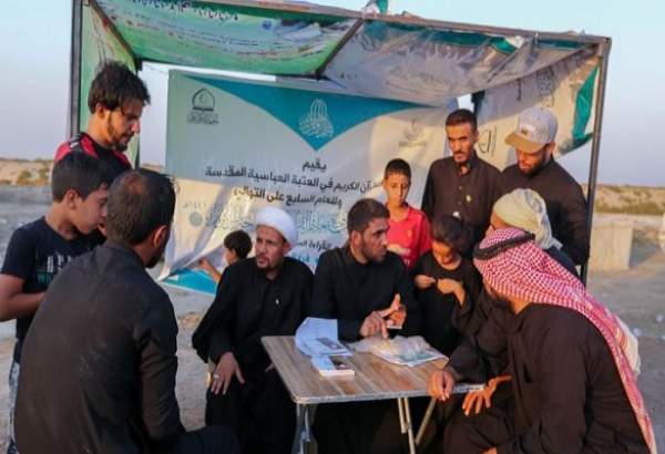 استقبال جوانان از استراحتگاه‌های قرآنی اربعین در عراق