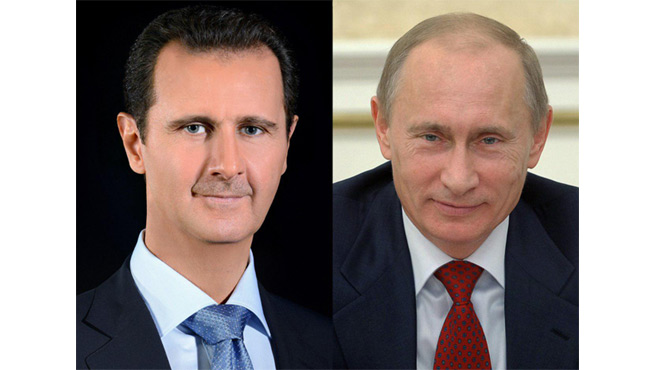 الأسد يؤكد لبوتين رفضه التام لأي غزو للأراضي السورية تحت أي مسمى أو ذريعة