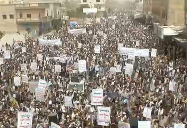 تظاهرات گسترده مردم یمن علیه آمریکا و عربستان سعودی