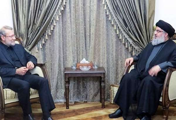 علی لاریجانی با سیدحسن ‌نصرالله در بیروت دیدار و گفت‌وگو کرد