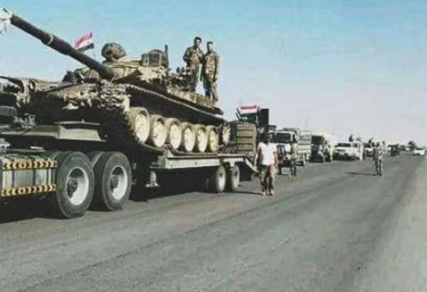 ارسال کامیونهای تجهیزات نظامی ارتش سوریه به رقه