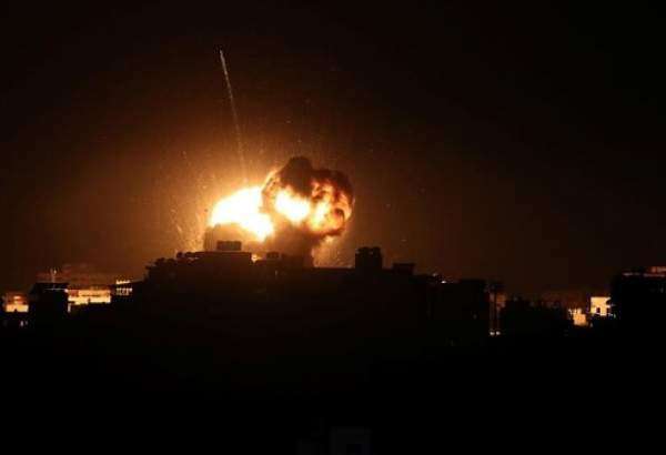 صہیونی جنگی طیاروں کی غزہ پر وحشیانہ بمباری کا سلسلہ جاری