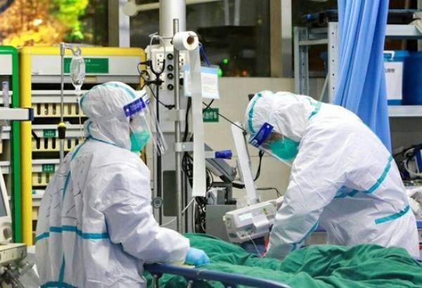 Iranian nurses taking care of coronavirus patients in a hospital in the capital Tehran