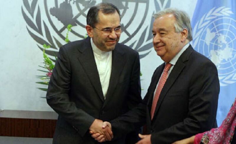 يعرب عن امله بان تثمر جهود الامين العام للامم المتحدة برفع الحظر الاميركي اللاقانوني عن ايران