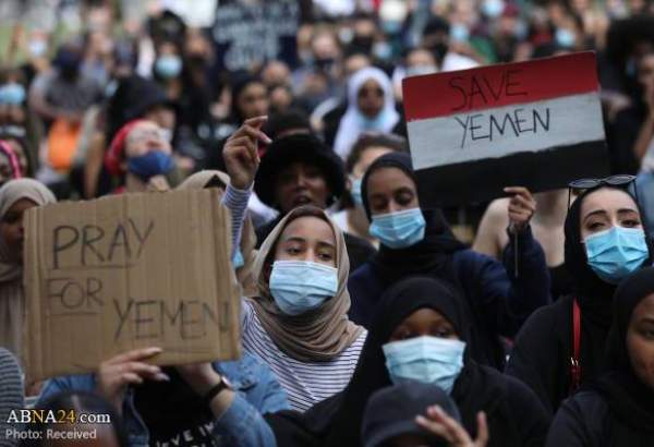لندن میں یمن پر سعودی جارحیت کے خلاف مظاہرہ