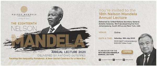 18th annual Nelson Mandela Lecture to be held online