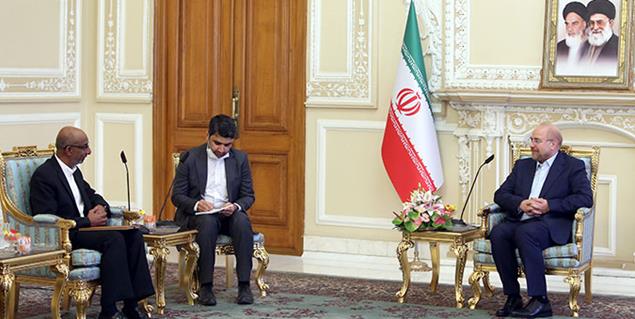 قاليباف لانسمح لاطراف أخرى بالتأثير على العلاقات التاريخية العميقة القائمة بين طهران ونيودلهي