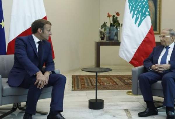 دیدار ماکرون با رئیس جمهور لبنان
