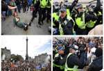 لندن: پولیس کی کورونا پابندیوں کے خلاف مظاہرہ کرنے والوں کی سرکوبی،