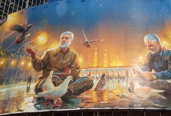 رونمایی از دیوارنگاره میدان ولی‌عصر(عج) با طرحی از شهید سلیمانی