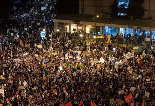 تجمع معترضان در تل آویو علیه سیاستهای نتانیاهو
