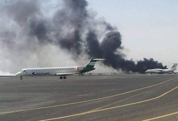 بمباران فرودگاه بین المللی صنعا توسط جنگنده های ائتلاف سعودی