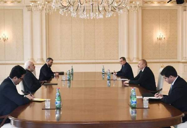 FM Zarif, Azeri President meet in Baku, stress bilateral coop.