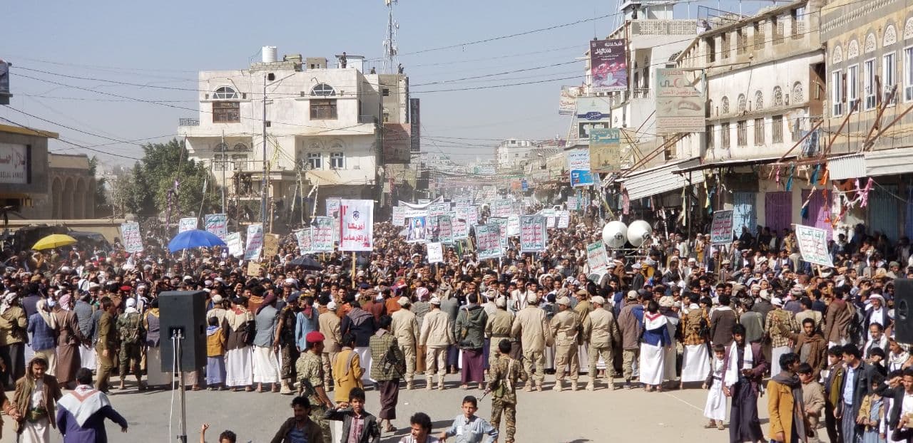 راهپیمایی گسترده مردم صعده یمن در اعتراض به تجاوزات آمریکا  