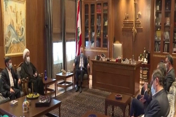 دیدار حجت الاسلام و المسلمین شهریاری با رئیس مجلس و رهبر دروزیان لبنان  