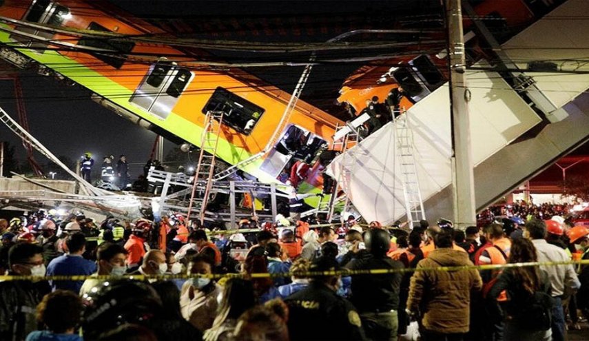 عشرات القتلى والجرحى جراء انهيار جسر لحظة مرور قطار أنفاق في مكسيك