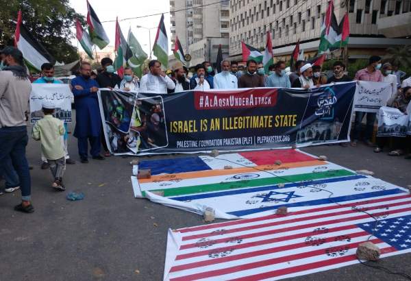 راهپیمایی مردم پاکستان در محکومیت جنایات رژیم صهیونیستی در فلسطین